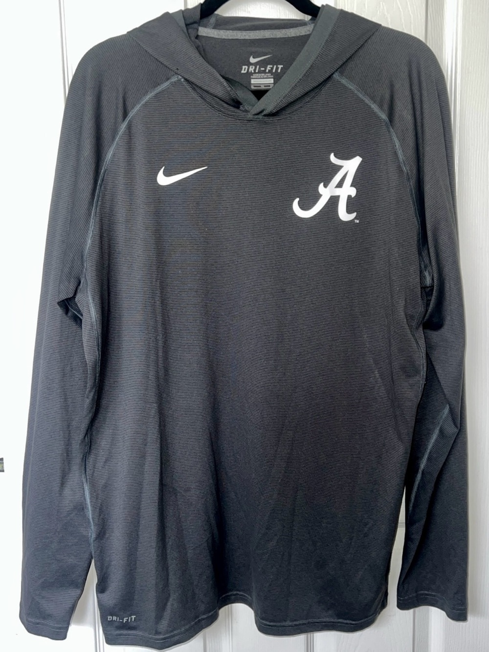 Alabama Crimson Tide Shirt Mens XL Gray NCAA Football Nike Dri Fit Hooded
